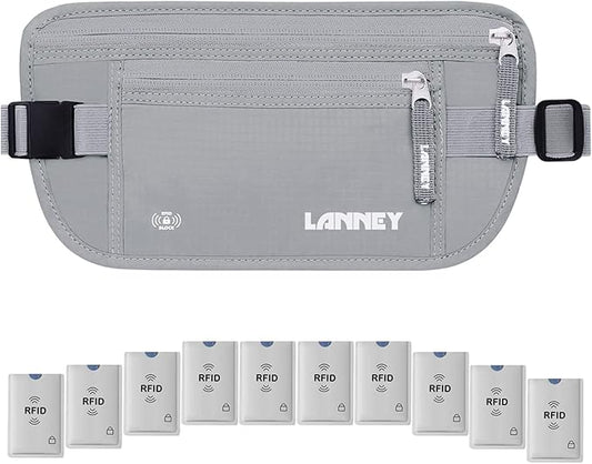 Money Belt for Travel Women and Men Slim Hidden Travel Wallet with RFID Blocking