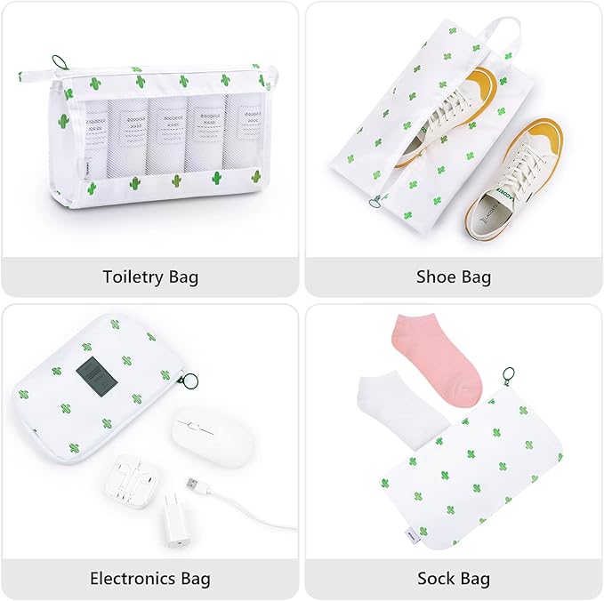 Mossio 9 Set Packing Cubes with Shoe Bag & Electronics Bag - Luggage Organizers Suitcase Travel Accessories