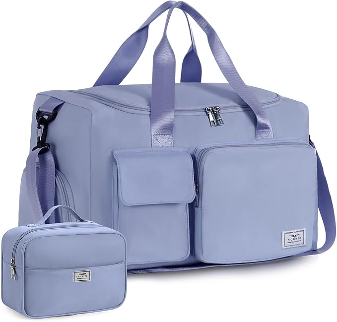 FIORETTO Women's Gym Duffle Bag with Shoes Compartment, 30L Capacity, Ideal for Travel, Gym, Sports, Duffel, Weekender