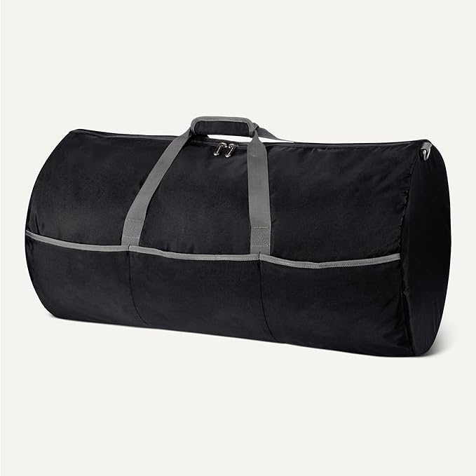 Amazon Essentials Extra Large Foldable Nylon Duffel Bag for Travel/Storage with Zippered Pockets, 32.4", 150L, 50-LBS Capacity, Black (Previously Amazon Basics)