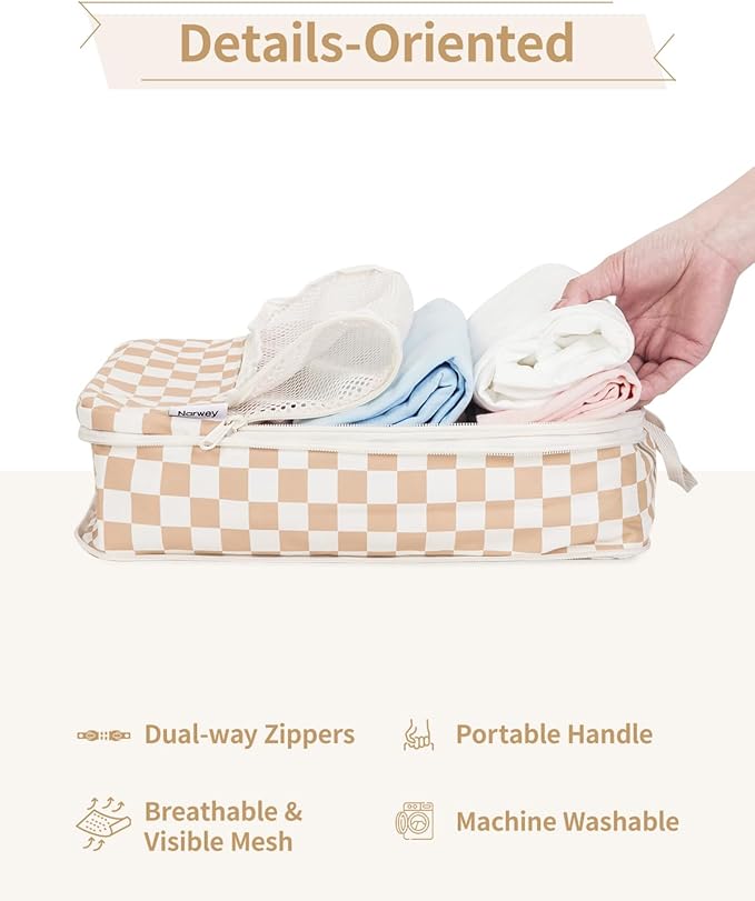 Narwey 6 Set/5 Set Compression Packing Cubes for Travel Kids Women Carry on, Packing Organizers Bag for Backpack Luggage Suitcase Duffle Bags