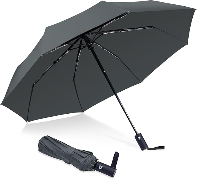 NPCQUN Travel Essentials Umbrella Windproof Compact Collapsible Light, Automatic, Strong and Portable, Wind Resistant Folding Small Umbrella for Rain