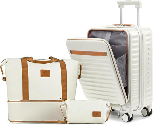 Joyway Carry on Luggage Airline Approved with Front Compartment and Cup Holder, 20 Inch Hard Shell Carry-on Suitcase with Spinner Wheels and TSA Lock for Women Men