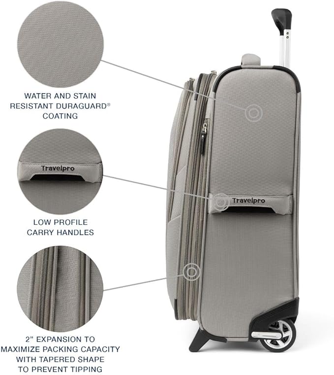 Travelpro Maxlite 5 Softside Expandable Upright 2 Wheel Carry-on Luggage, Lightweight, 21-Inch - Champagne