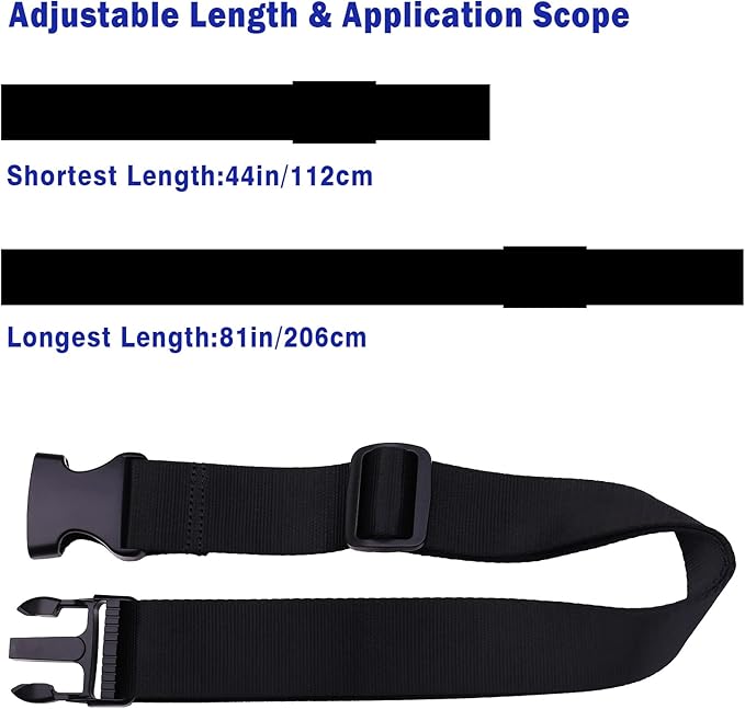 Luggage Straps,Luggage Connector, Straps for Suitcase， Heavy Duty Adjustable Suitcase Belt Travel Attachment Travel Accessories for Connecting Your Luggage (Black)