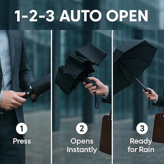 Mr. Pen- Windproof Travel Umbrella, Automatic Umbrellas for Rain, Compact