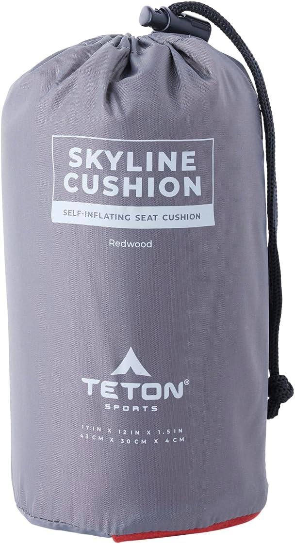 Teton Camping Seat Cushion; Stadium Seat; Office Chair; Car Pad; Inflatable, Redwood
