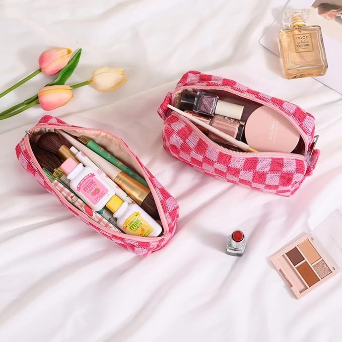 LYDZTION Makeup Bag Cosmetic Bag for Women,1Pcs Large Capacity Makeup Bags and 1Pcs Pencil Case Makeup Brushes Storage Bag Travel Toiletry Bag Organizer
