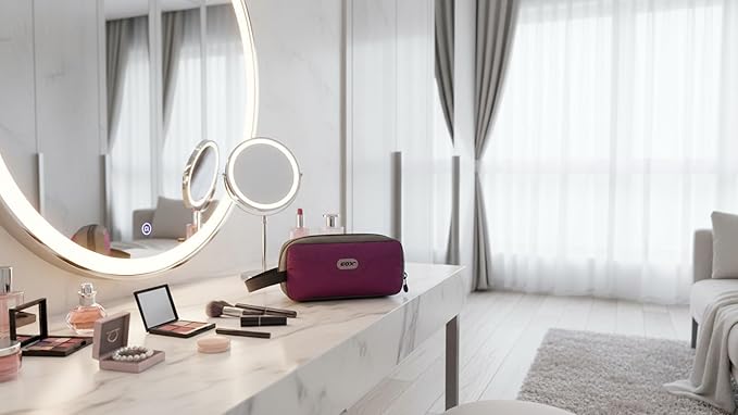 GOX Travel Small Toiletry Bag for Men Nylon Dopp Kit Medicine Bag Travel Organizer Pouch Shave Kits for Teens Toiletry Essentials Bathroom Compact Purple 9.8 * 4.3 * 3.3 Inches