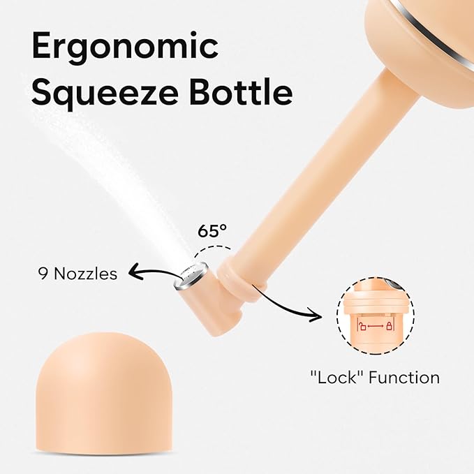 Easy@Home Portable Travel Bidet: Peri Bottle for Postpartum Care - Handheld Sprayer Kit with 380mL (12.8 oz) Capacity Bottle - Personal Hygiene Water Spray for Women & Men | BPA-Free | EPB-01 Brown