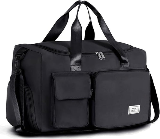 FIORETTO Women's Gym Duffle Bag with Shoes Compartment, 30L Capacity, Ideal for Travel, Gym, Sports, Duffel, Weekender