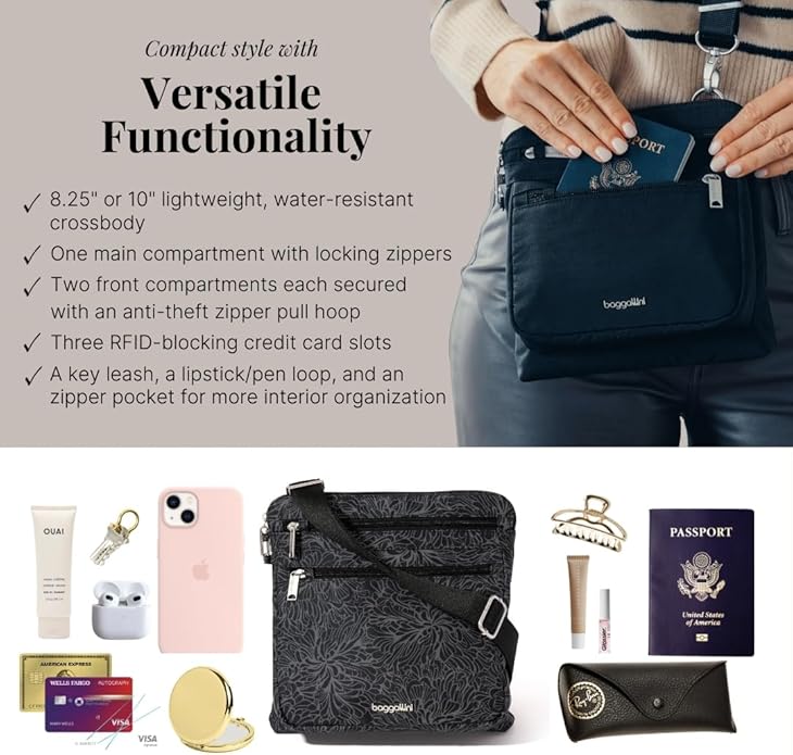 Baggallini womens Securtex Anti-theft Crossbody