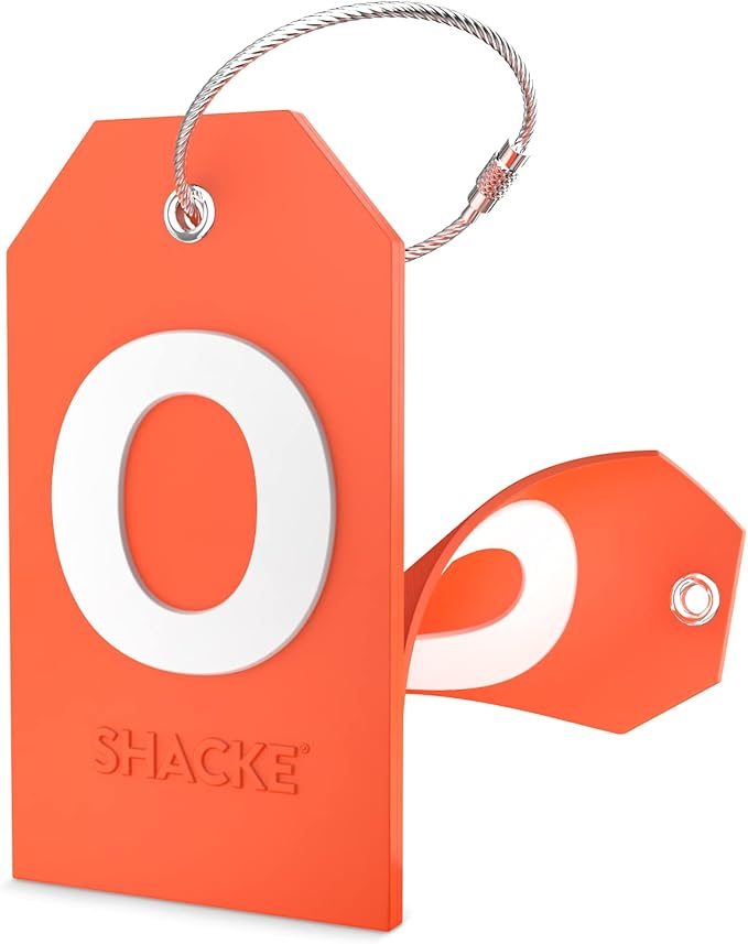 Shacke Initial Luggage Tag with Full Privacy Cover and Stainless Steel Loop – (Letter O)