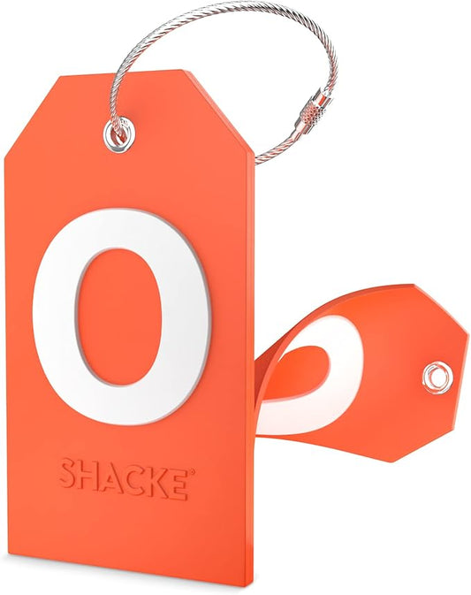 Shacke Initial Luggage Tag with Full Privacy Cover and Stainless Steel Loop – (Letter O)