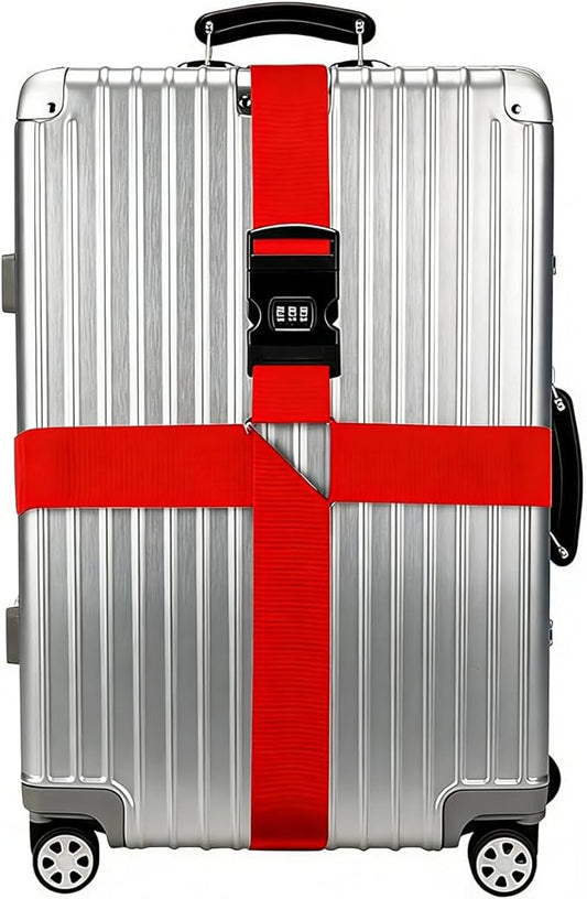 Luggage Straps with Lock Adjustable Luggage Suitcase Belt Heavy Duty Travel Bag Packing Straps for 20-28 Inch Suitcases