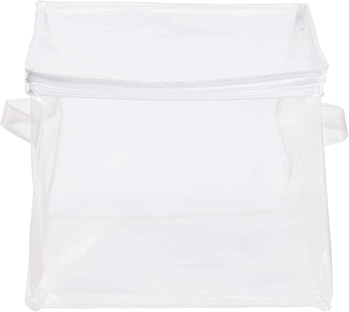 Amazon Basics Clear Zippered Storage Bags for Closet Organization, Stackable Clothing and Linen Storage Containers, 3-Pack