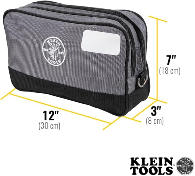 Klein Tools Tool Pouch, Dual Compartments, Heavy-Duty Tool Bag Organizer, Multipurpose Bag