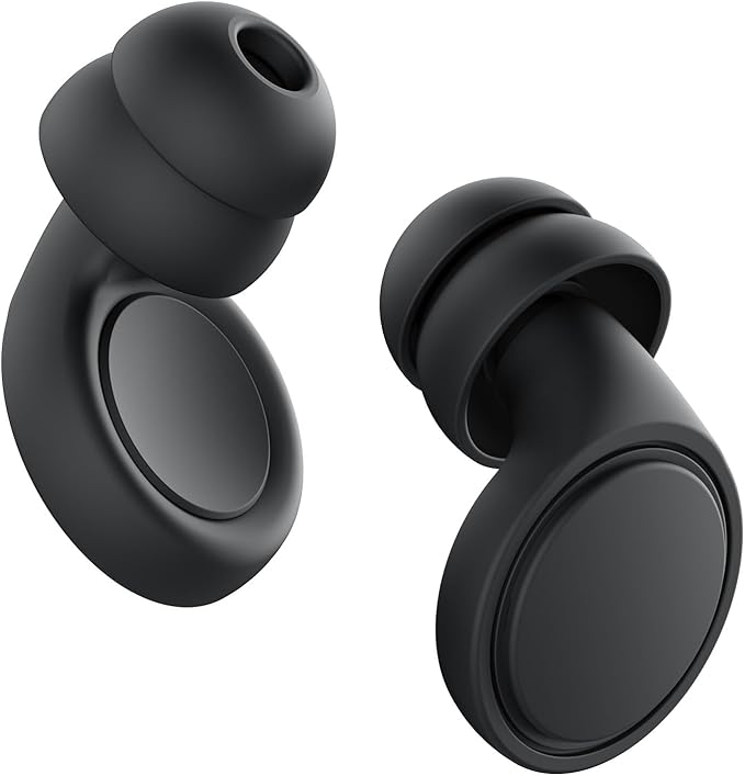 Jayine Ear Plugs for Sleeping Noise Cancelling, Soft Silicone Ear Plugs Hearing Protection 30dB, Reusable Earplugs for Concert, Festival, Sleep and Noise Sensitivity - Black