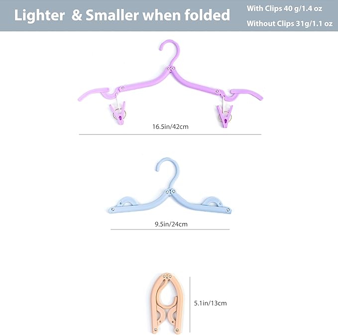 Travel Hangers, Cruise Ship Essentials Travel Essentials, Portable Cruises Must Haves 2025, Folding Hangers for Suitcase, RV Camping Airplane Europe Vacation Essential (10, Mixed)