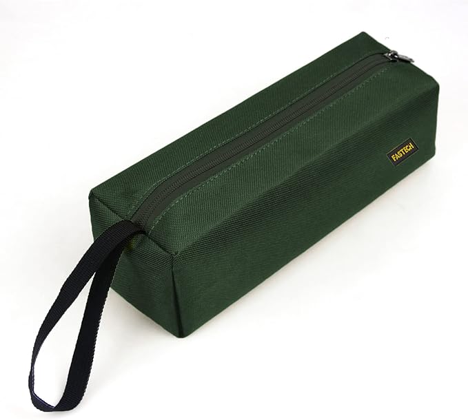 FASTECH 1-Pack Zipper Utility Tool Bag, Small Zipper Bags/Multi-purpose Tool Pouch Tote Bags Storage Organizer for Screwdrivers, Pliers, Nut Drivers Gifts to Men/Women. (Green)