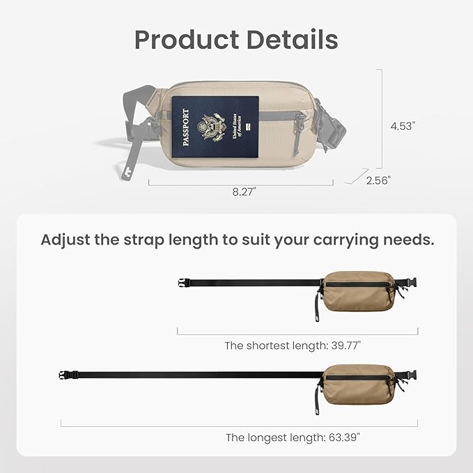 tomtoc 1.5L Sling Bag with RFID Blocking, Crossbody Bag Minimalist Chest Shoulder Pack for Men and Women, Water-resistant Lightweight Carry Casual Daypack for Travel, Daily Use