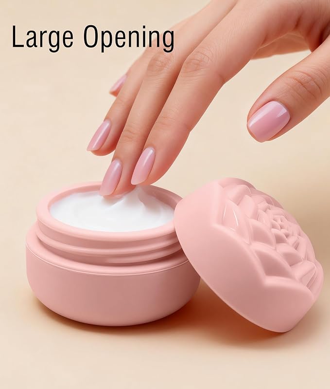Travel Containers for Cosmetics Toiletries - 0.88 Oz 4 Pack Small Silicone Refillable Mini Jars with Lid Handcream Eyes Cream Hair Gel Wax Pills Moisturizer Earrings Container Rose(4 colors)