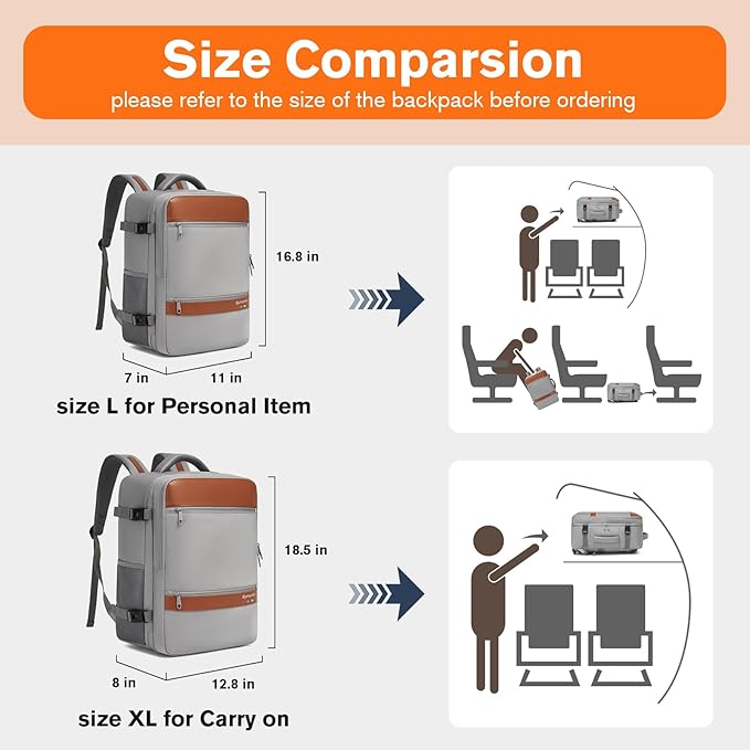 Practical Laptop Backpack, Next-Gen Bag for School Work Leisure & Travel, Luggage-Style Fashional Pack (Gray, 35L)