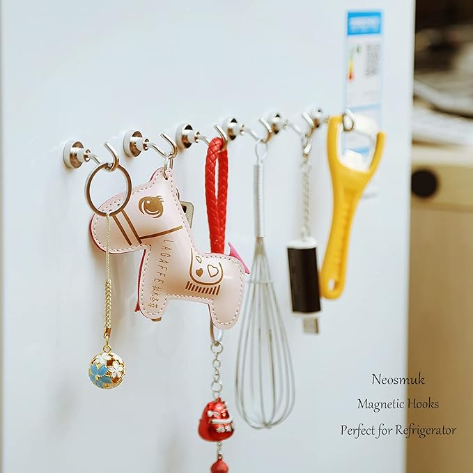 Neosmuk Magnetic Hooks, Cruise Ship Essentials, 30lb+ Heavy Duty Magnetic Hooks for Cruise Cabins, Refrigerator, Grill, Hanging, and Travel | Extra Strong Must-Haves Magnet Hook