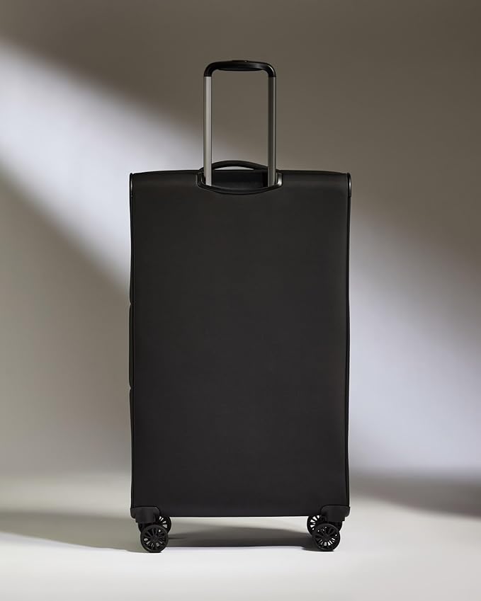 ANTLER - Soft Stripe Large Luggage - 31" Softside Suitcase, Durable, Lightweight & Expandable, 4 Spinner Wheels - Adjustable Handle, TSA Lock, Black