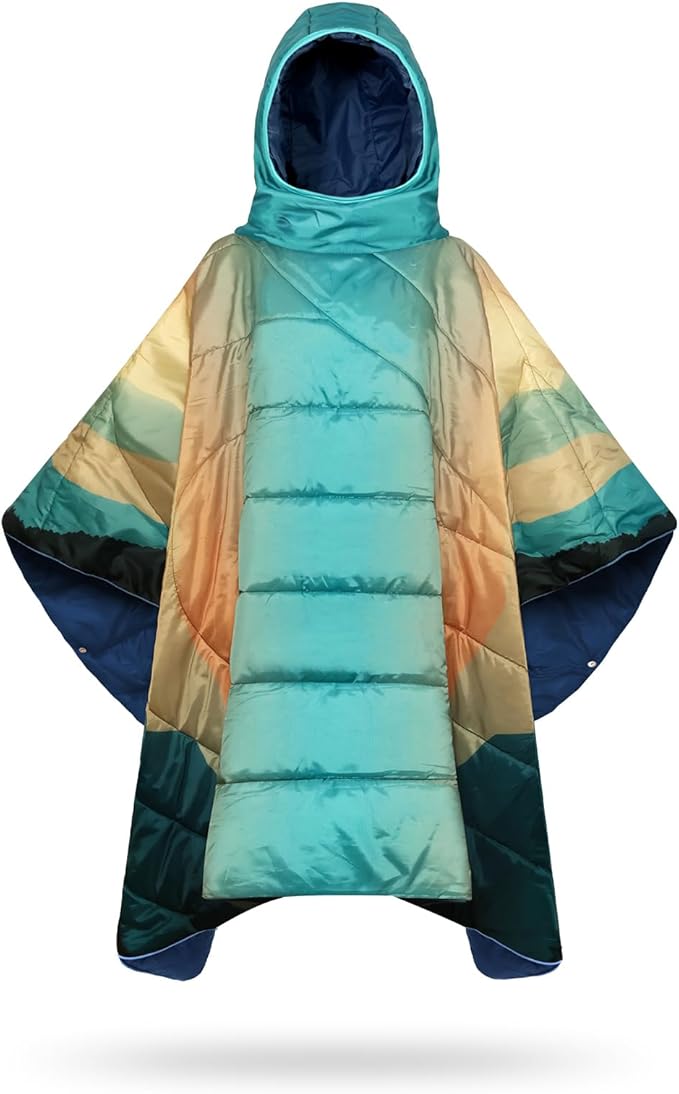 Camping Blanket,Hoodie Blankets Poncho Outdoor Waterproof Windproof Warm Durable & Portable for Stadium, Concerts, Car,Travel, Beach, Picnic, Grass,75 * 53 inch