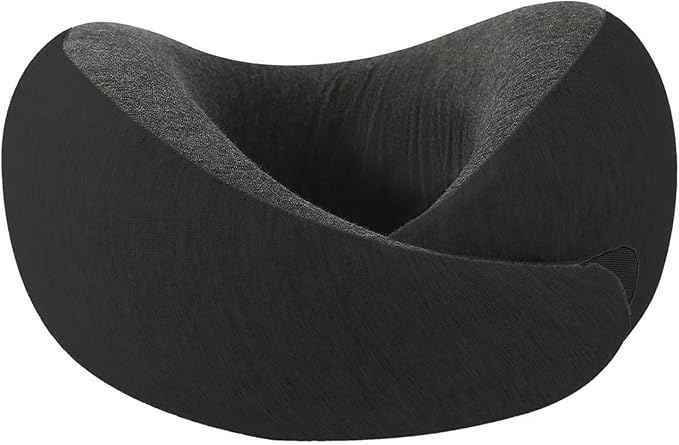 Travel Neck Pillow Airplane, Memory Foam Travel Pillows for Comfort on Sleeper Hold Compact and Ergonomic Design for Traveling Car Rides Home Road Trip Essentials for Adults and Kids (Black)