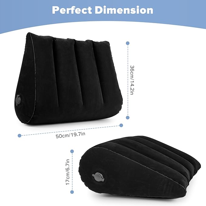 Inflatable Wedge Pillow for Traveling, Portable Blow up Travel Wedge Pillow for Sleeping in Bed, Fast Inflation & Deflation Inflatable Bed, Ideal for Home, Travel, and Outdoor
