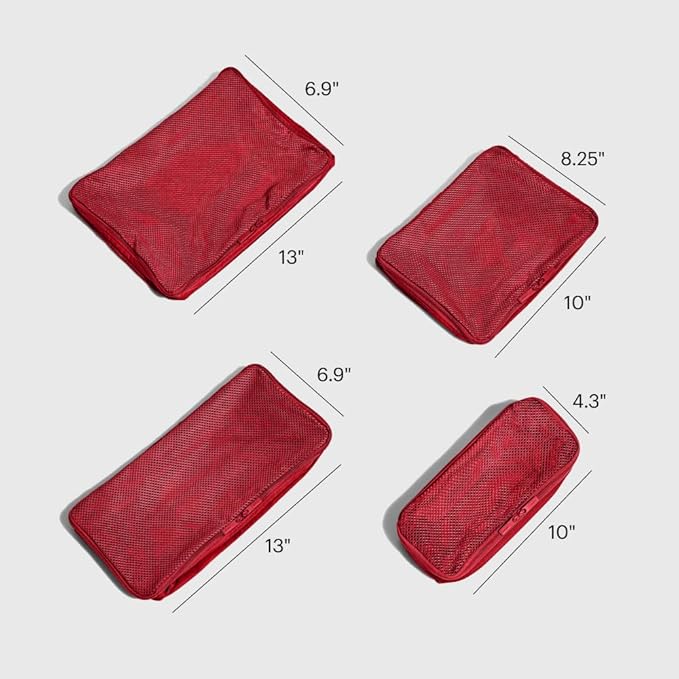 Away Insider Packing Cubes Set of 4 – Lightweight Travel Organizers for Luggage, Suitcases & Carry-On Bags, Cherry Red