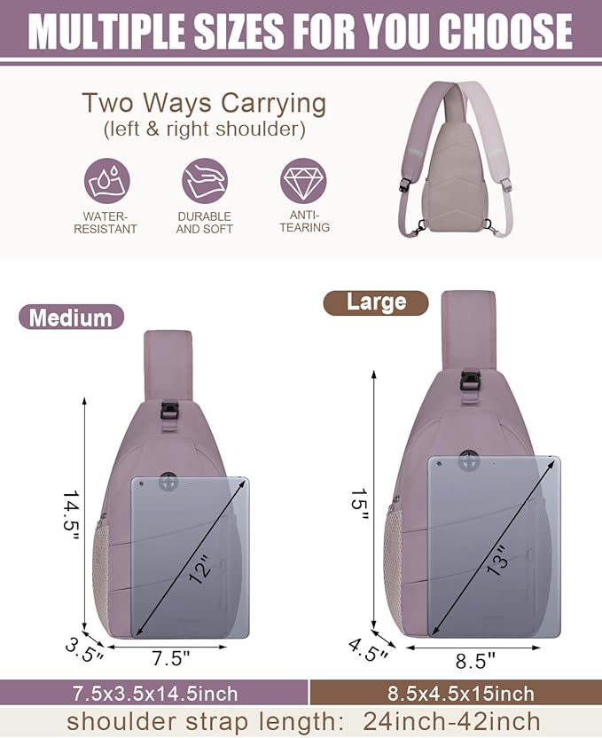 Crossbody Bags for Women Men Trendy Sling Bag Backpack Casual Chest Bag with Convertible Shoulder Strap