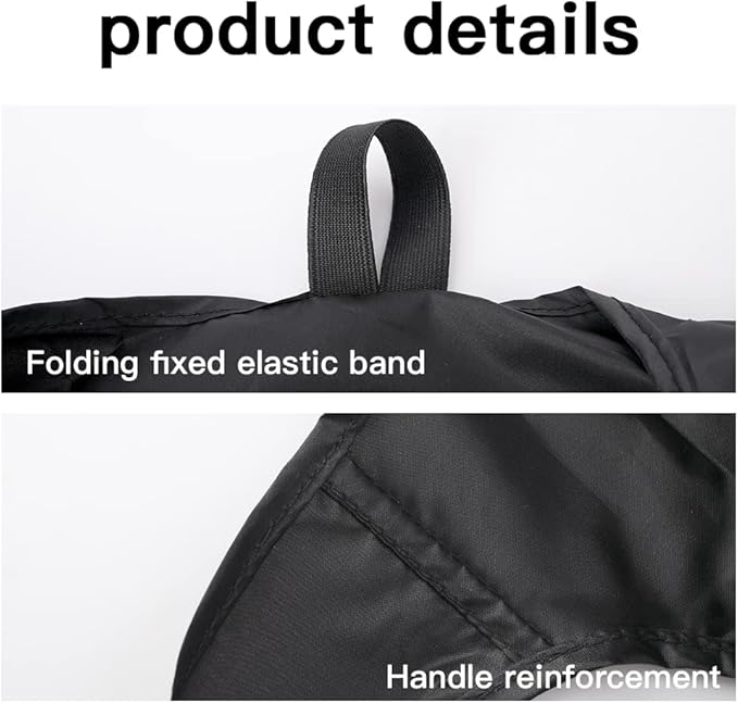 Aricsen 20 Pack Durable Folding Large Kitchen Reusable Shopping Bags with Handles Bulk, Recycle Foldable Grocery Washable into Pocket Portable Nylon Tote, Polyester Cloth, Black Fabric