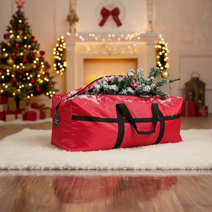 Christmas Tree Storage Bag 7.5ft 6ft 7ft 9ft, Christmas Tree Heavy Duty Storage Bags 1680D Oxford Red