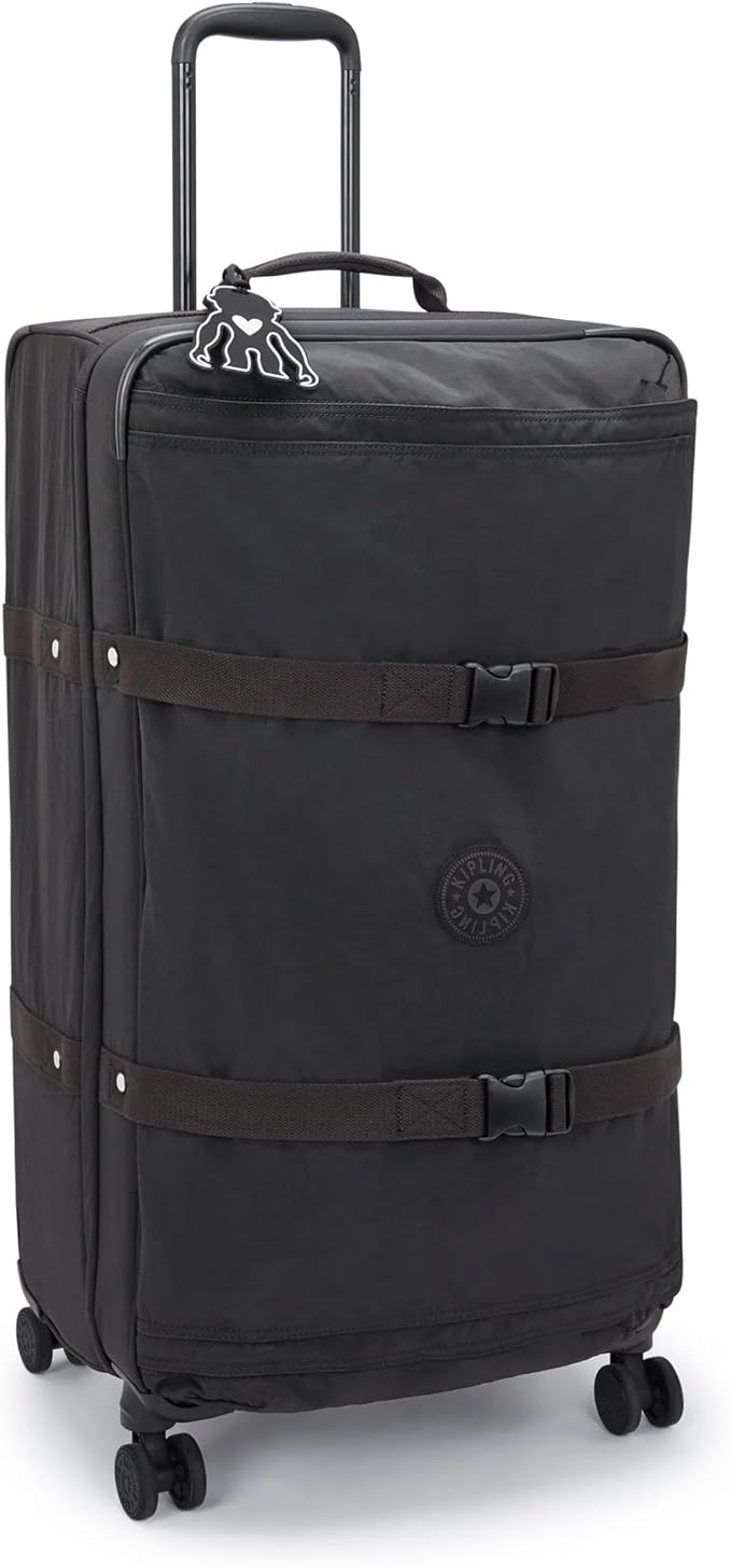 Kipling Spontaneous Softside Spinner Wheel Luggage, Integrated TSA Accepted Lock, Black Noir, Checked-Large,KI4193