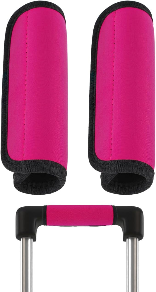 2Pack Luggage Handle Wraps for Suitcase,Rose Red Soft Luggage Identifiers for Suitcases,Travel Essential Bag Handle Wrap,Neoprene Material Suitcase Handle Wraps for Traveling