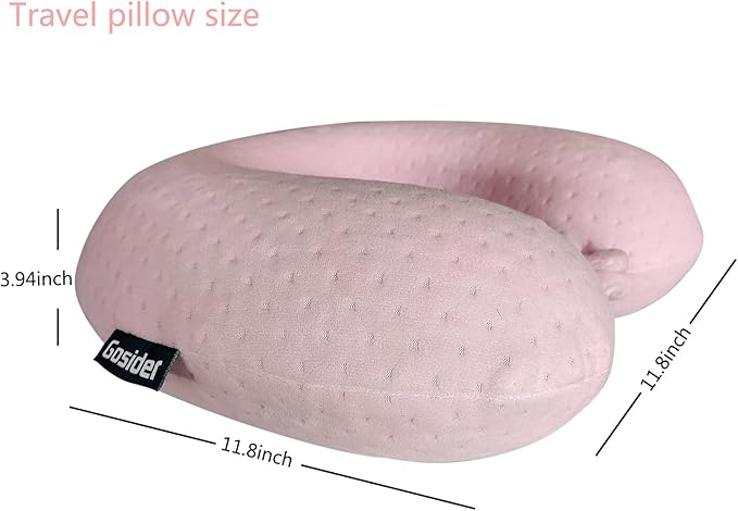 Neck Pillows for Sleeping Travel Pink Travel Pillow Comfortable U Shape Memory Foam Pillows Neck and Head Support Portable Travel Neck Pillow Suitable for Planes, Trains, Self-Driving Cars