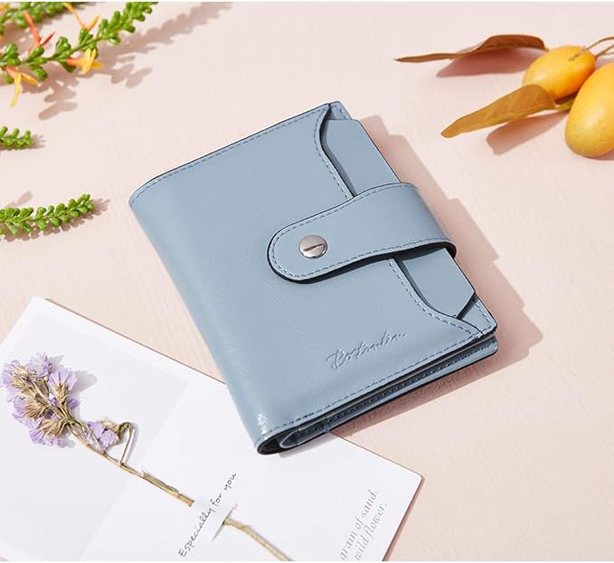 BOSTANTEN Women Leather Wallet RFID Blocking Small Bifold Zipper Pocket Wallet Card Case Purse with ID Window