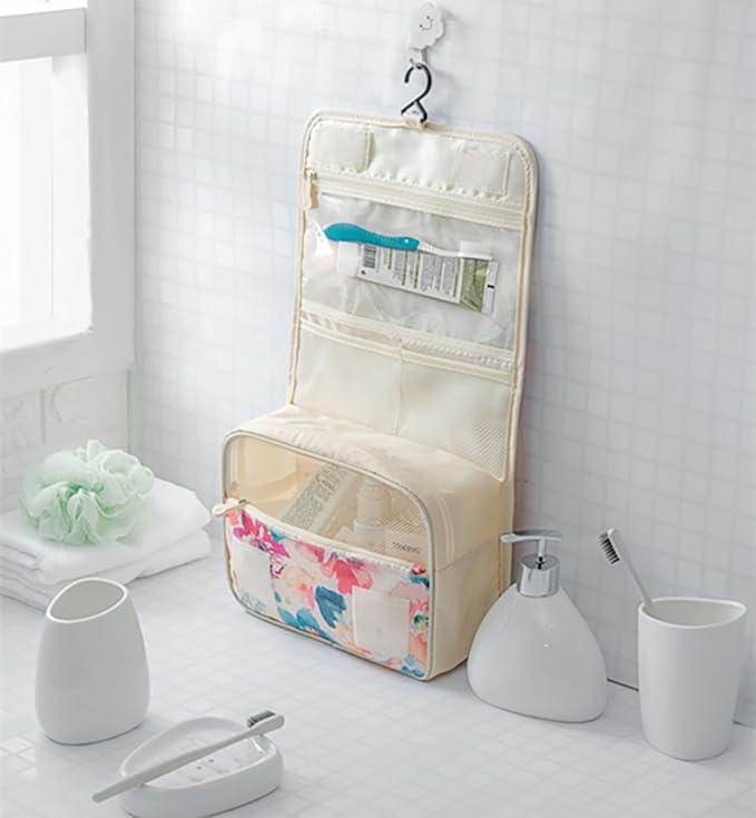 Mossio Hanging Toiletry Bag - Large Cosmetic Makeup Travel Organizer for Men & Women with Sturdy Hook