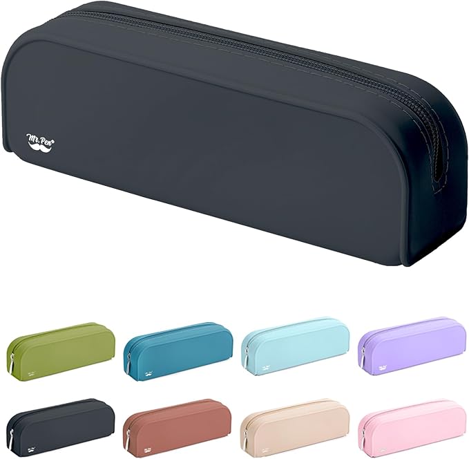 Mr. Pen- Silicone Pencil Case, Black Pencil Pouch, Pencil Case Small, Pencil Pouch Aesthetic