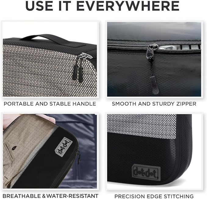 Medium Packing Cubes for Travel - 5pc Packing Cubes for Suitcases - Lightweight Luggage Organizer Bags (Non-Compression)