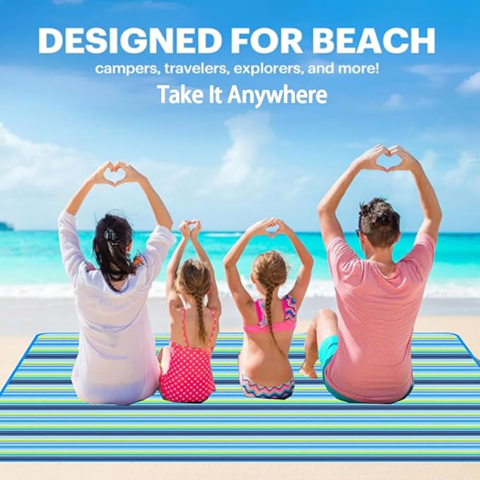 Picnic Beach Blanket, Picnic Mat 80x60in Waterproof Foldable, Family Mat, Portable Large Picnic Blankets for Travel, Hiking, Music Festival