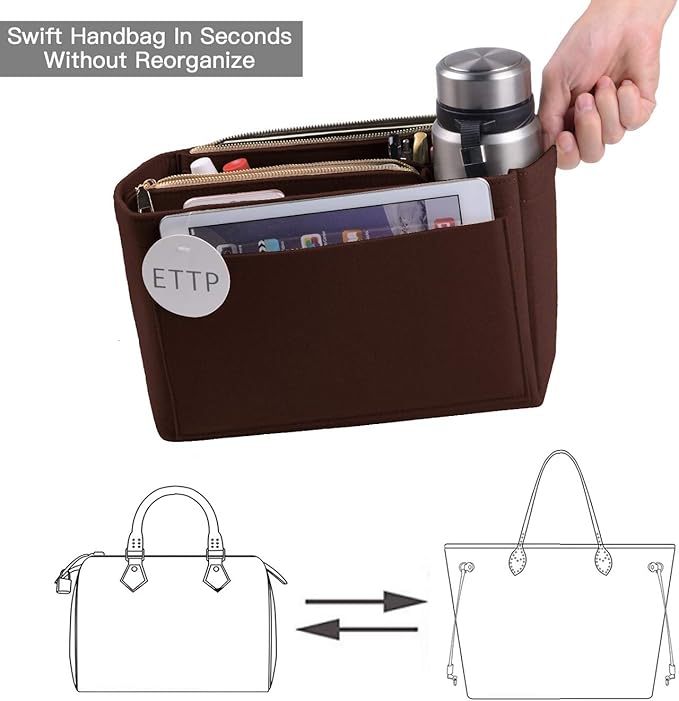 Purse Organizer, Felt Bag Organizer Insert Purse Organizer For LV Speedy, Neverfull, Tote, Handbag,Shaper 5 Sizes