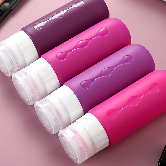 Gemice Travel Bottles for Toiletries Tsa Approved Size Containers BPA Free Leak Proof Tubs Refillable Liquid Accessories Cometic Shampoo and Lotion Soap