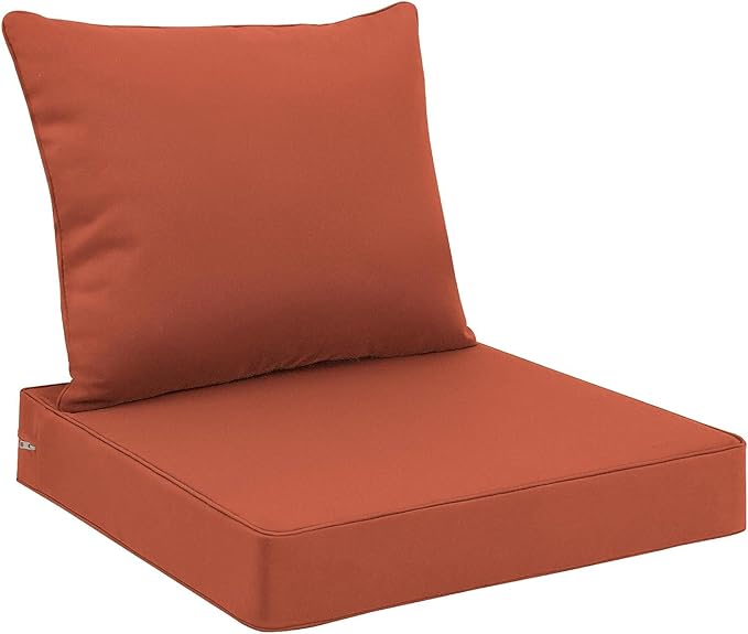 Favoyard Outdoor Seat Cushion Set 19 x 19 Inch Waterproof & Fade Resistant Patio Furniture Cushions with Removable Cover Deep Seat & Back Cushion with Tie Straps for Chair Sofa Couch