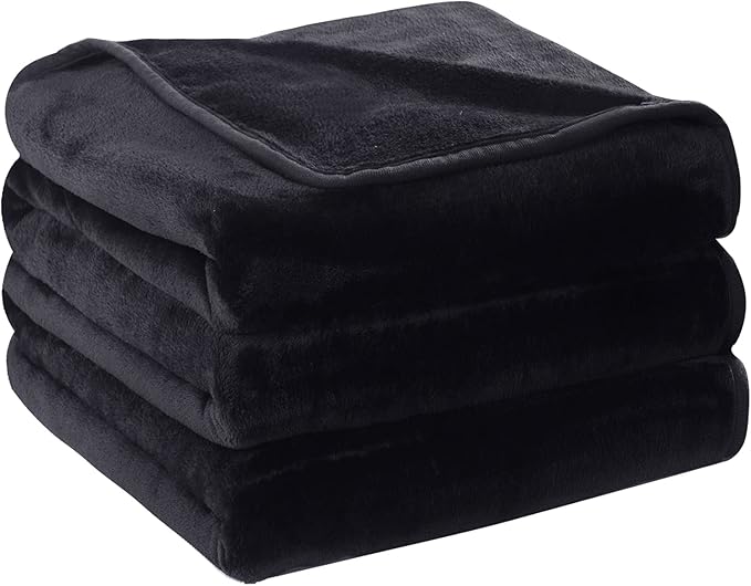 Soft Blanket Travel Size Fleece Warm Fuzzy Throw Blankets for The Bed Sofa Lightweight Charcoal Grey 50"x 61"