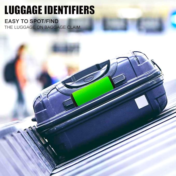 Luggage Handle Wrap 6 Pack-Neoprene Luggage Handle Wraps for Suitcase/Beach Bag/Backpacks Bright Suitcase Identifiers Travel Accessories for Airplane (Neon Green)