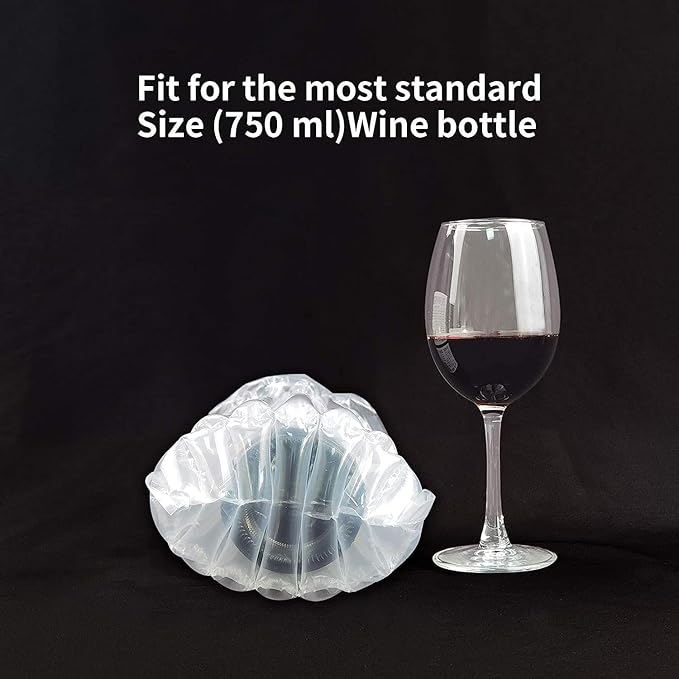 Wine Bottle Travel Protector Bags, Conilly 10 Packs Inflatable Air Column Packaging Bubble Bag with Free Inflator Pump, Reusable Wine Bottle Protector,Safe Choice for wine Transportation